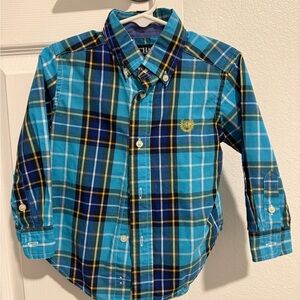 Chaps Kids' Blue and Yellow Plaid Button Down Shirt